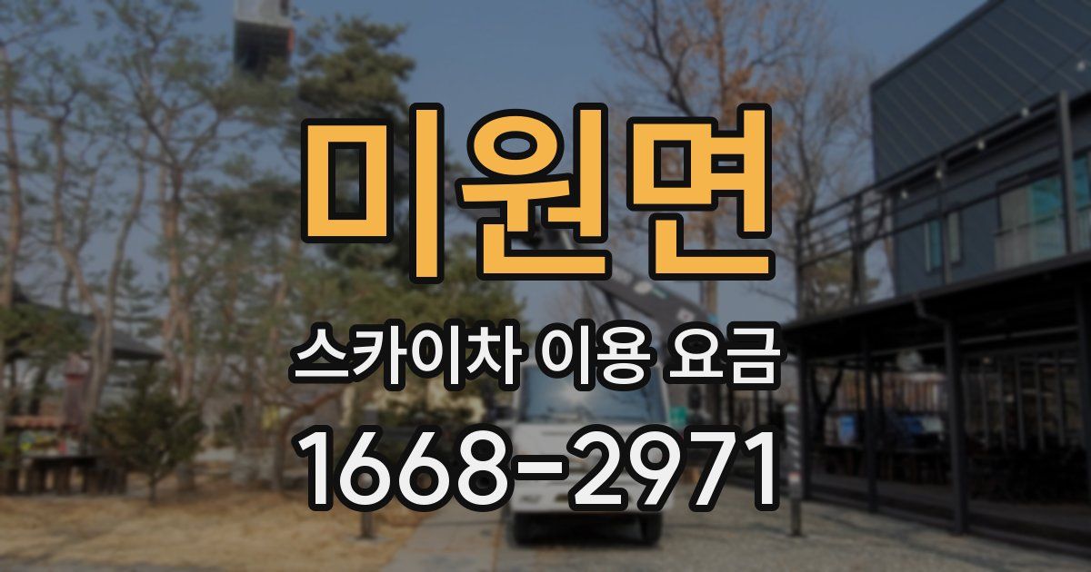 미원면 스카이차 이용 요금