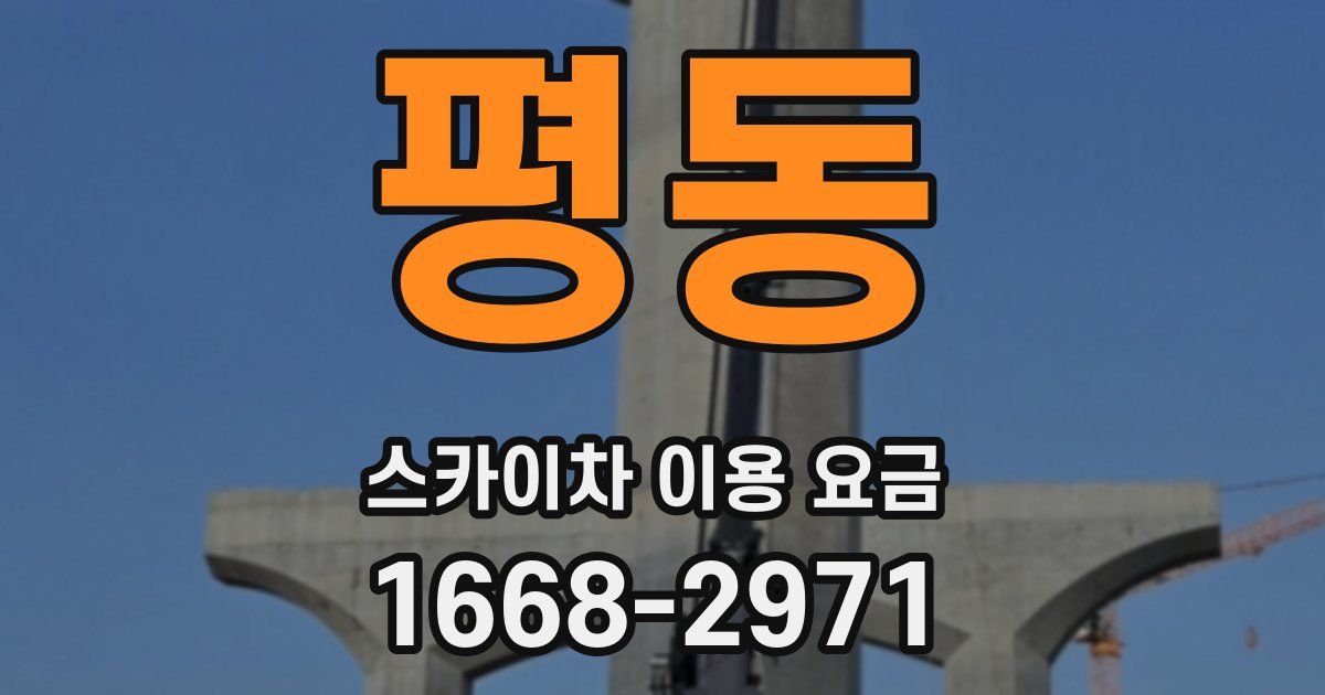 평동 스카이차 이용 요금