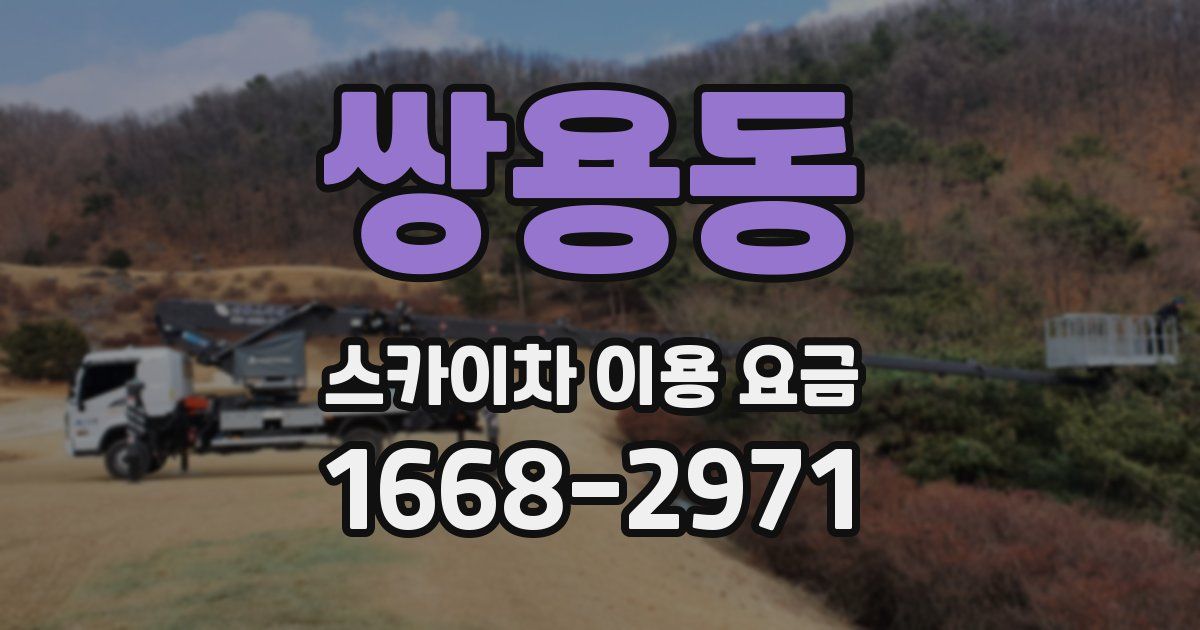 쌍용동 스카이차 이용 요금