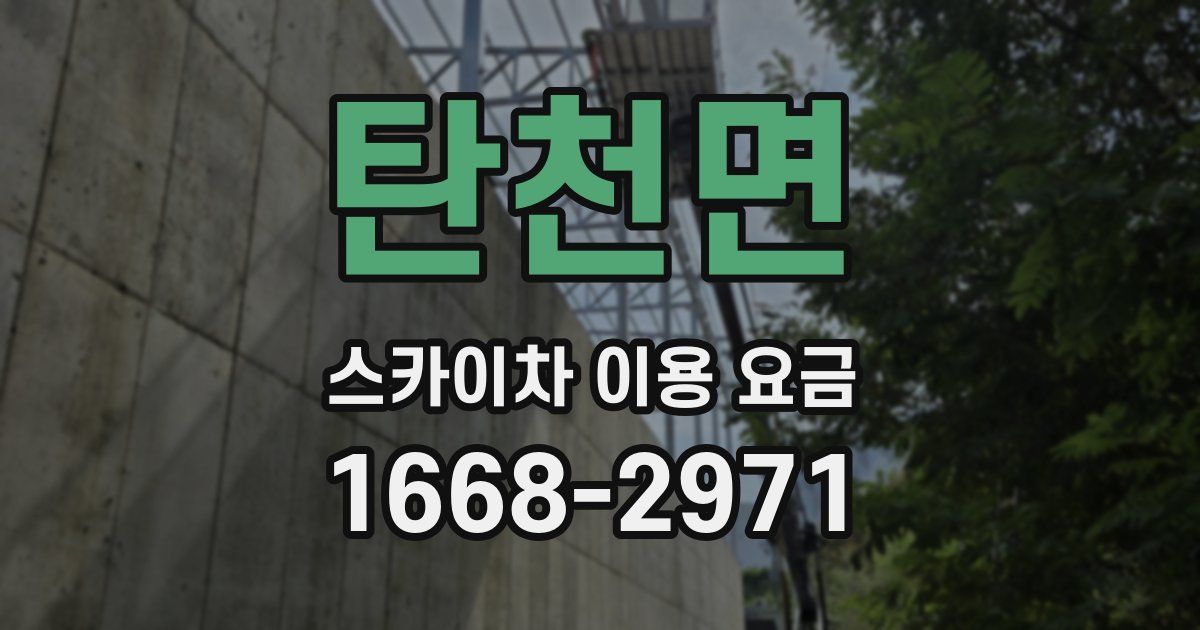 탄천면 스카이차 이용 요금