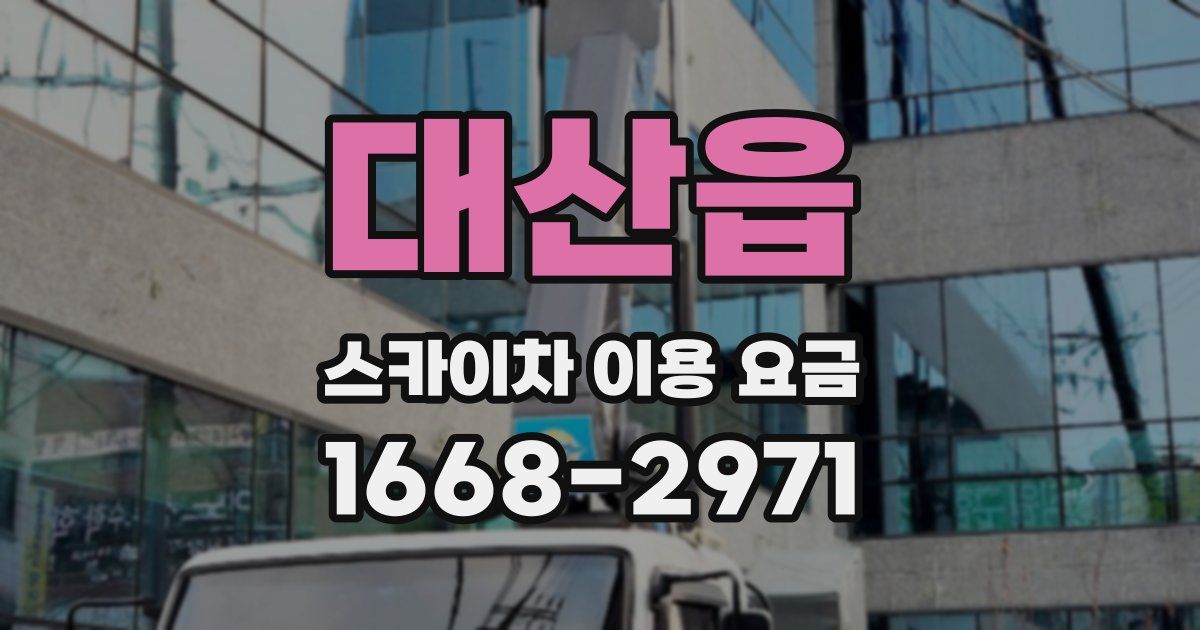 대산읍 스카이차 이용 요금