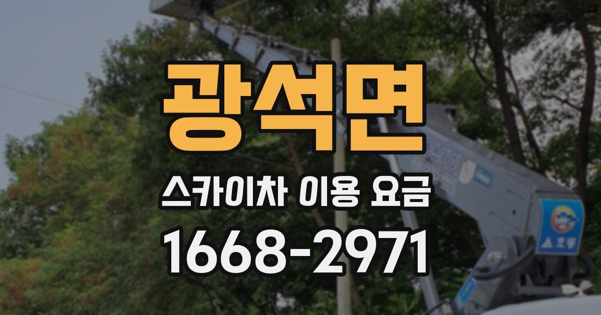 광석면 스카이차 이용 요금
