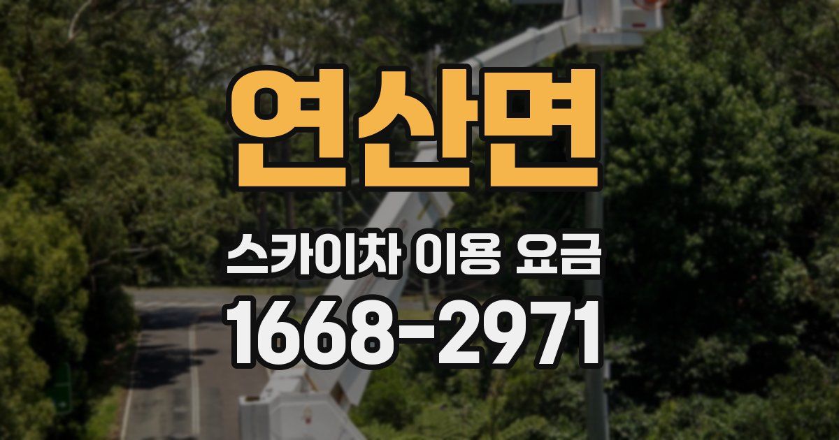 연산면 스카이차 이용 요금