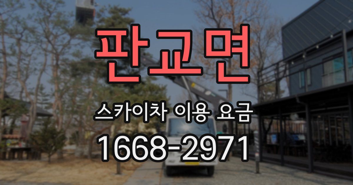 판교면 스카이차 이용 요금