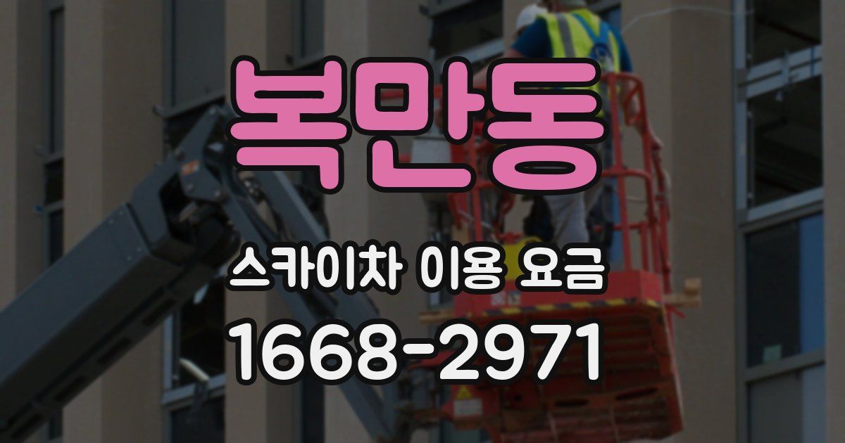 복만동 스카이차 이용 요금