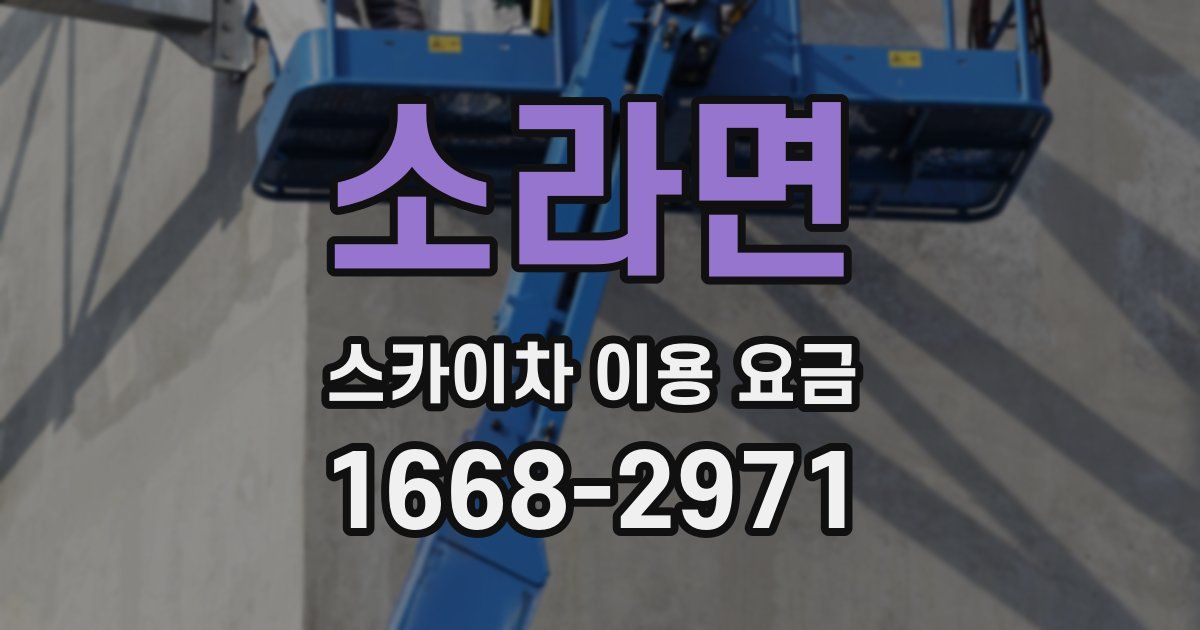 소라면 스카이차 이용 요금