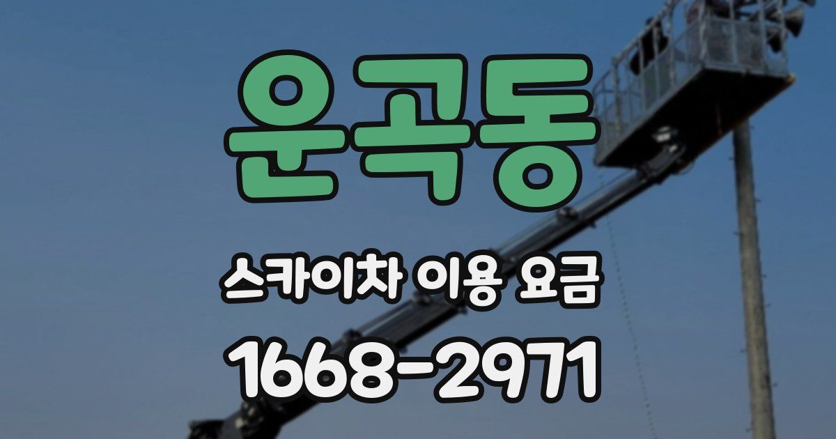 운곡동 스카이차 이용 요금