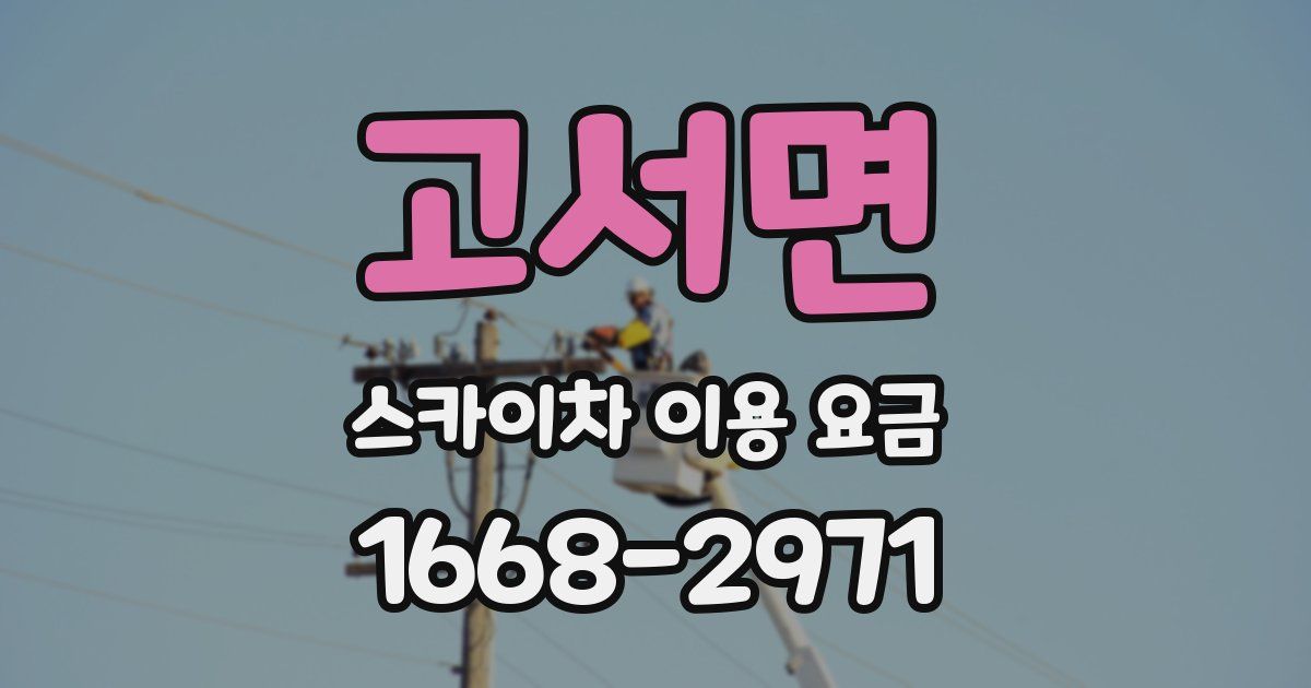 고서면 스카이차 이용 요금