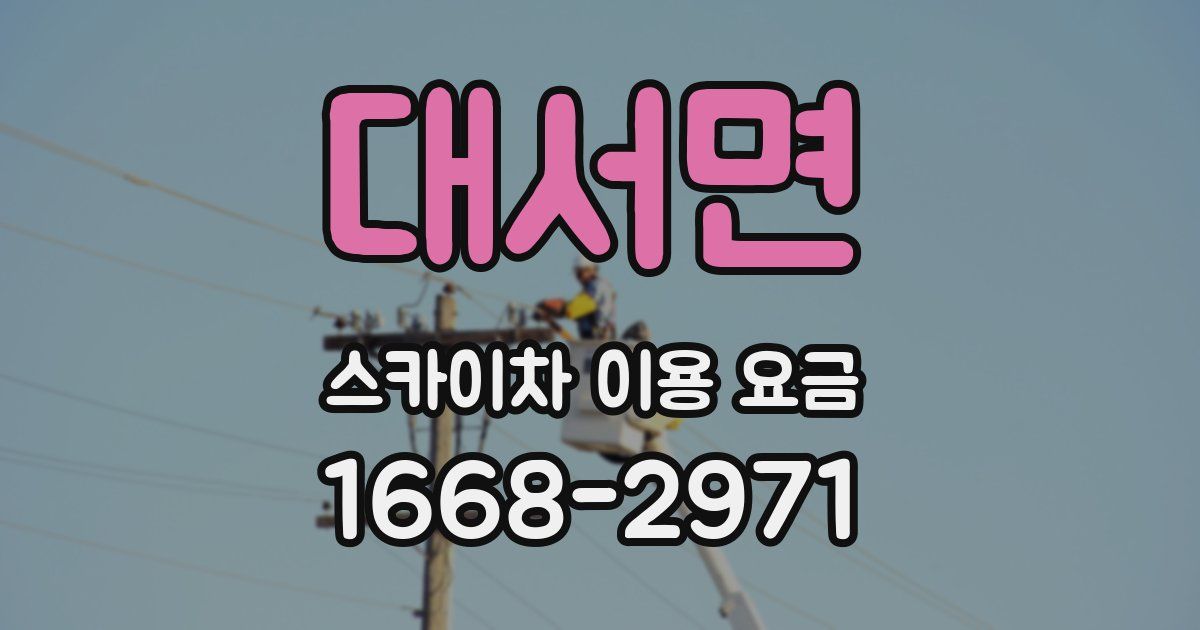대서면 스카이차 이용 요금