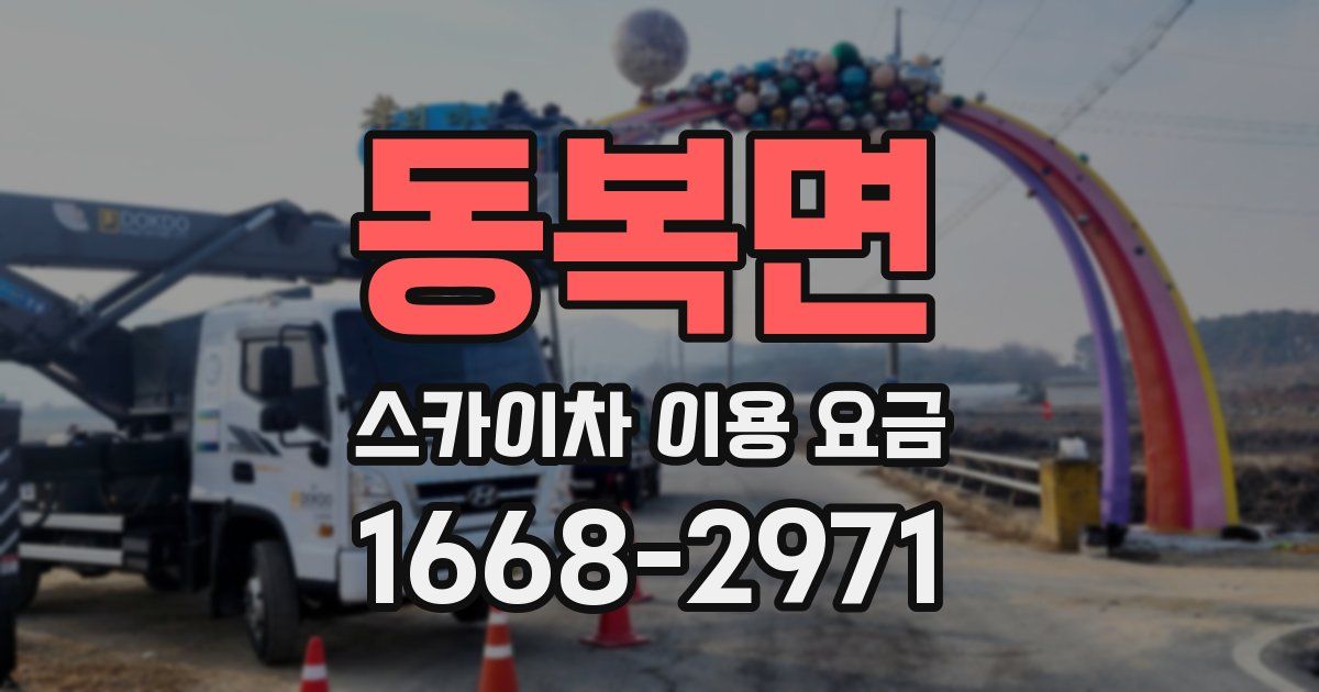 동복면 스카이차 이용 요금
