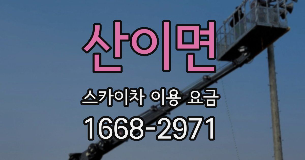 산이면 스카이차 이용 요금