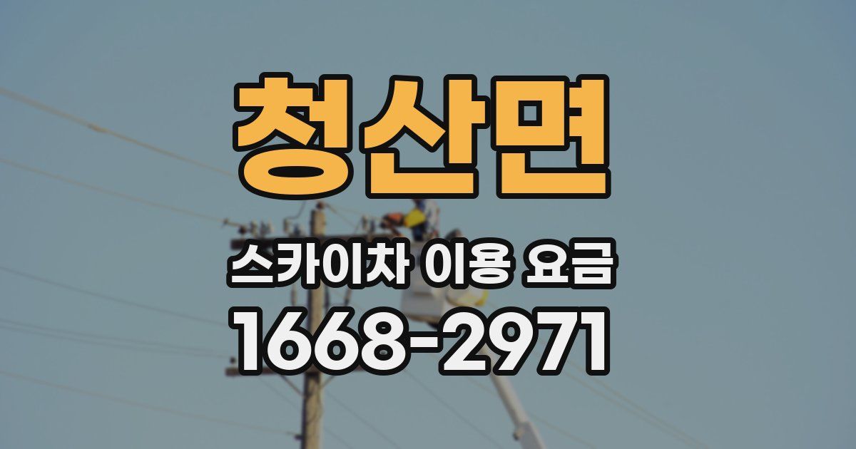청산면 스카이차 이용 요금