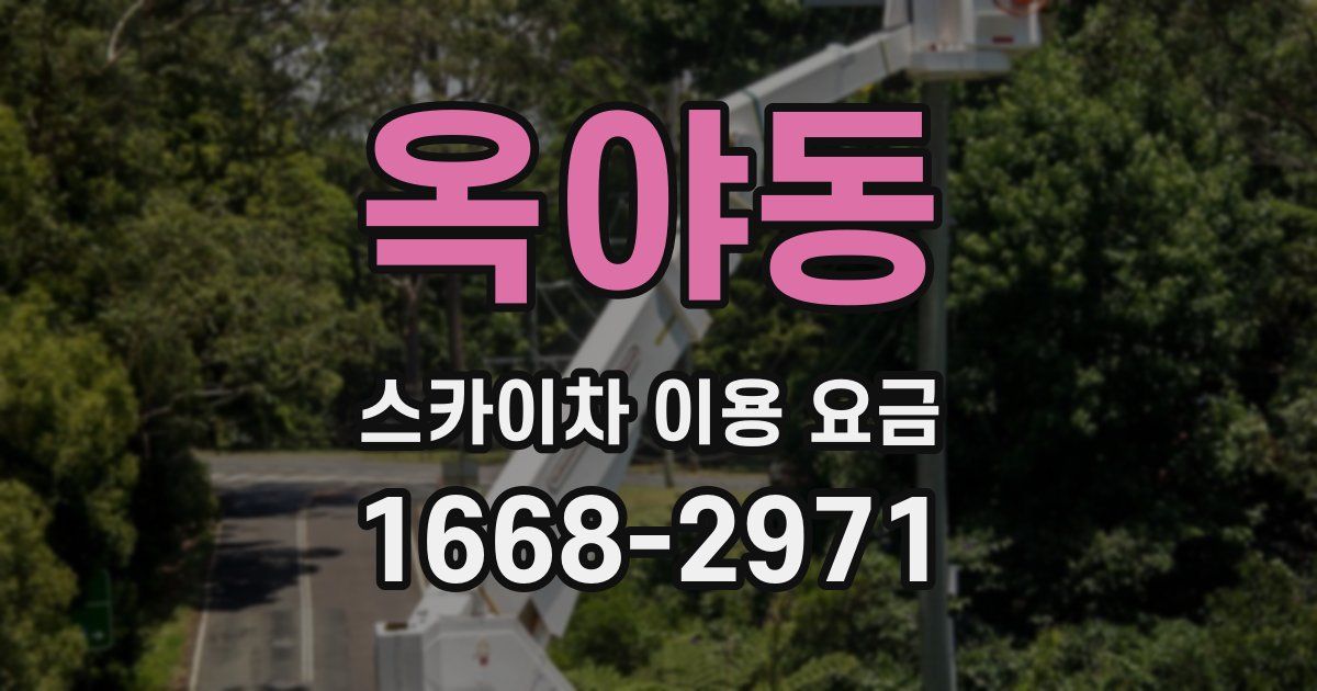 옥야동 스카이차 이용 요금
