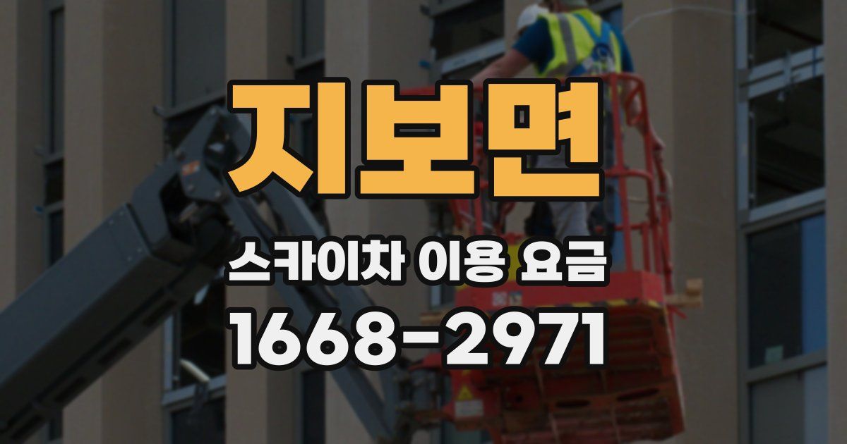지보면 스카이차 이용 요금