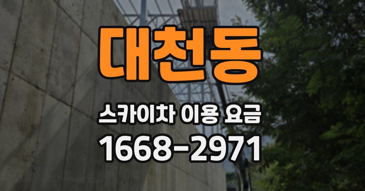 대천동 스카이차 이용 요금