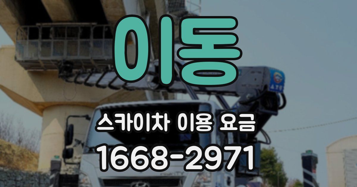 이동 스카이차 이용 요금