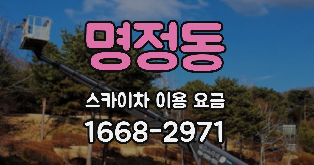 명정동 스카이차 이용 요금