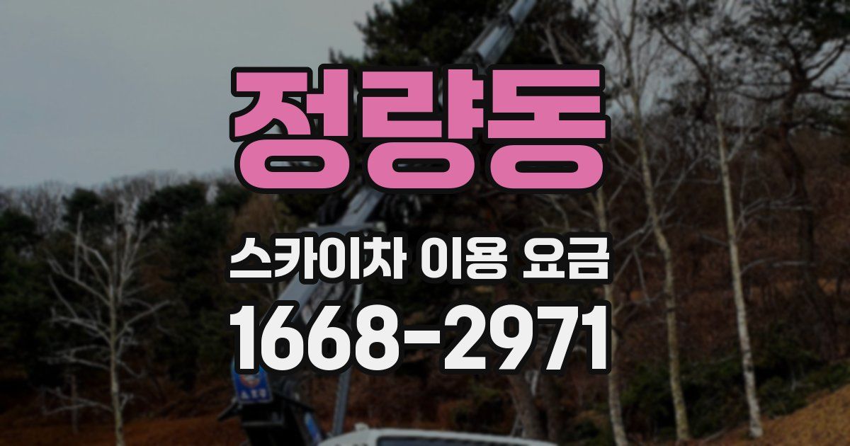 정량동 스카이차 이용 요금