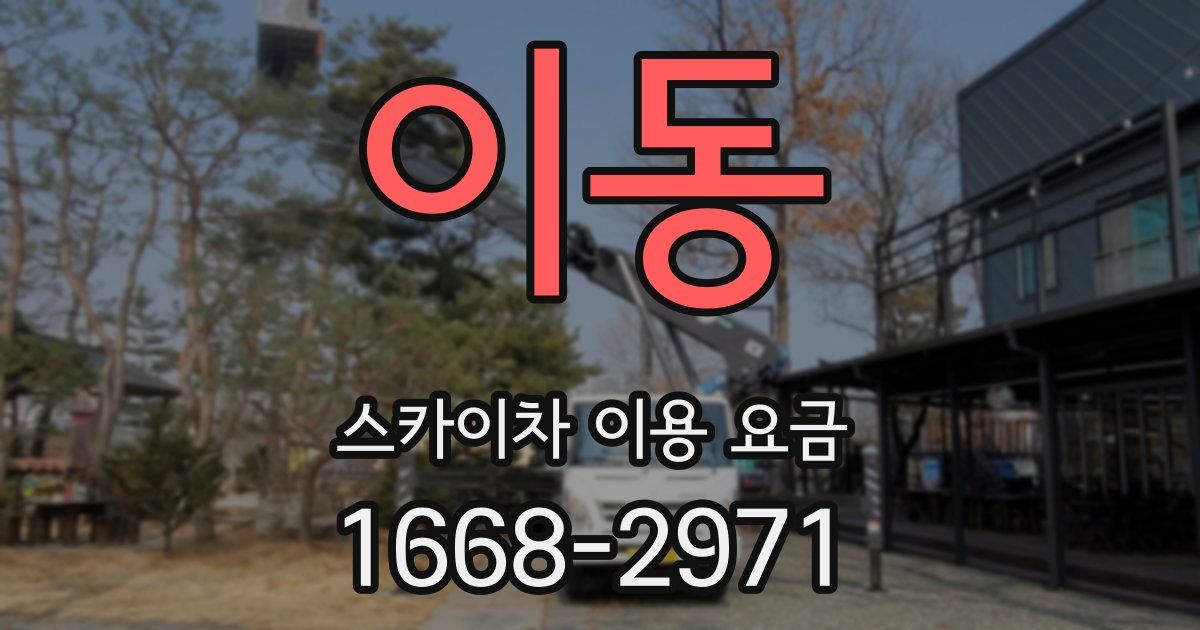 이동 스카이차 이용 요금
