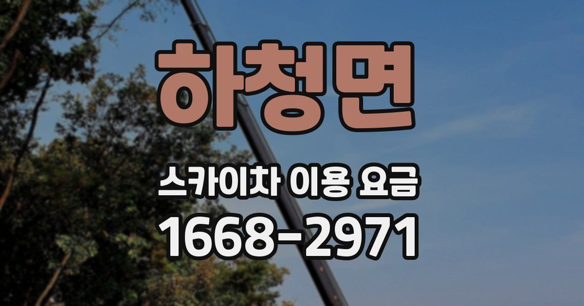 하청면 스카이차 이용 요금
