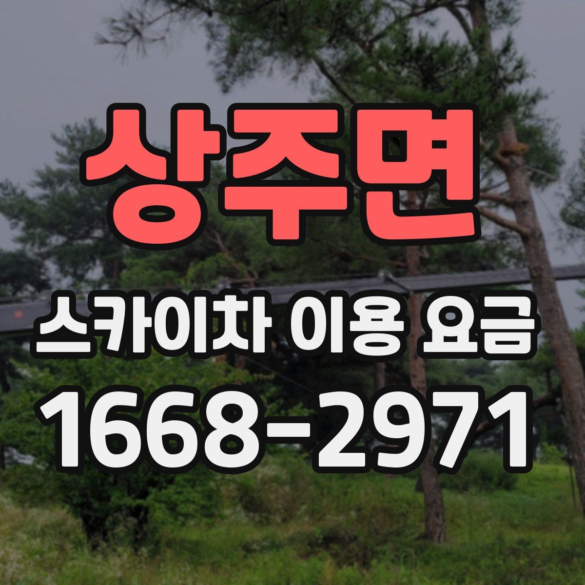 상주면 스카이차 이용 요금
