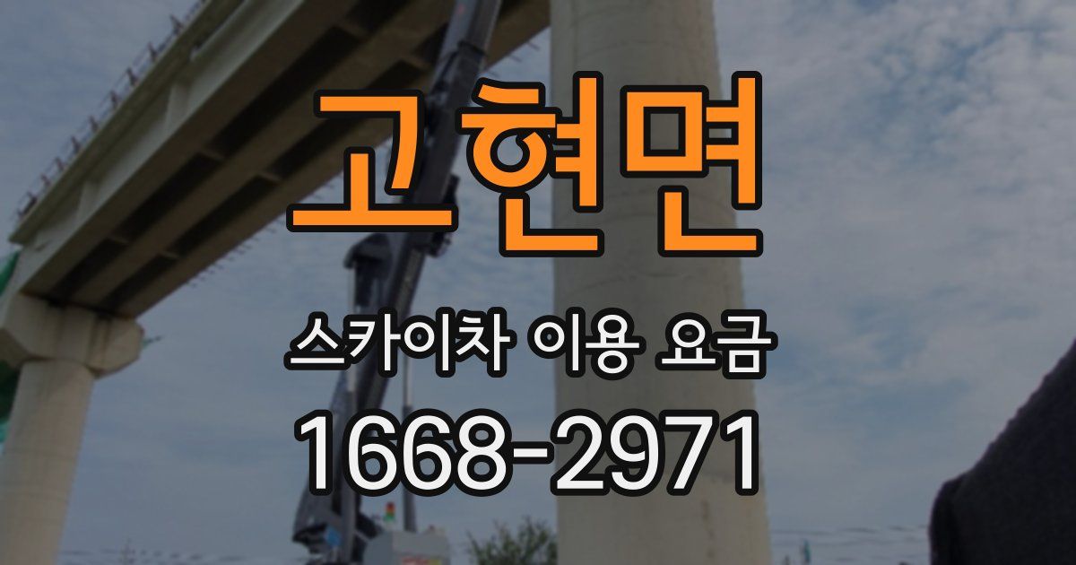 고현면 스카이차 이용 요금