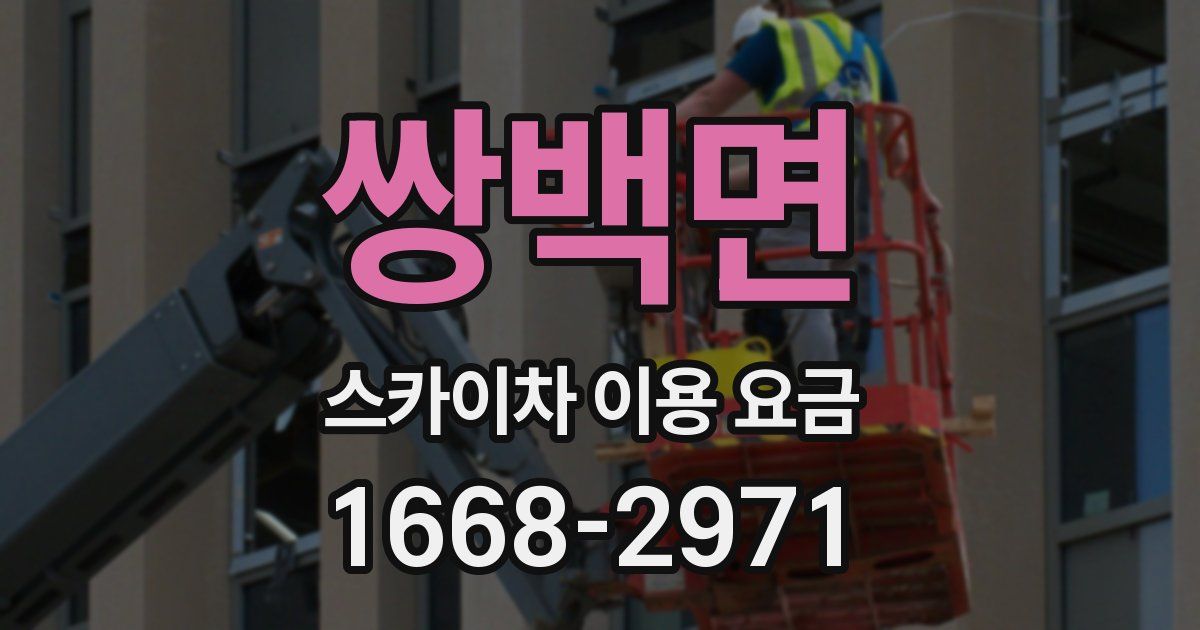 쌍백면 스카이차 이용 요금