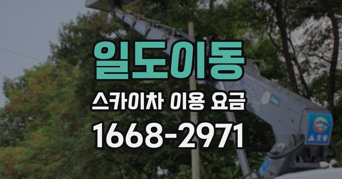 일도이동 스카이차 이용 요금