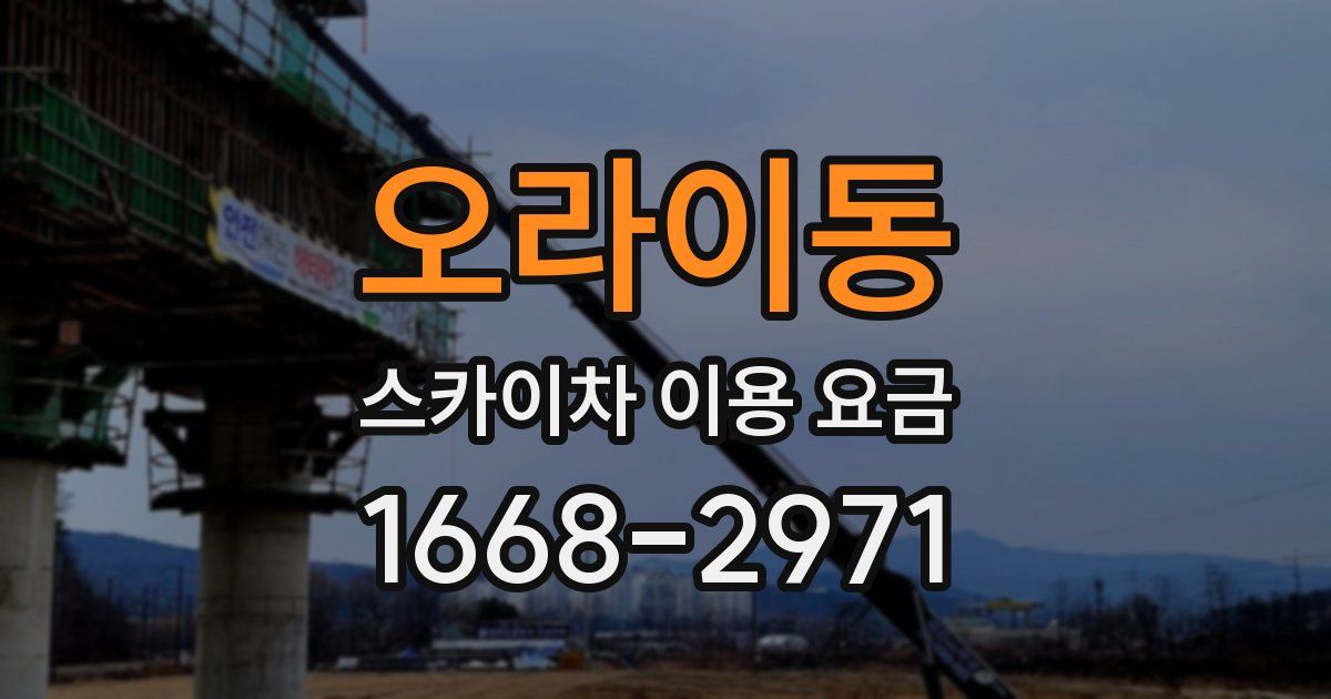 오라이동 스카이차 이용 요금