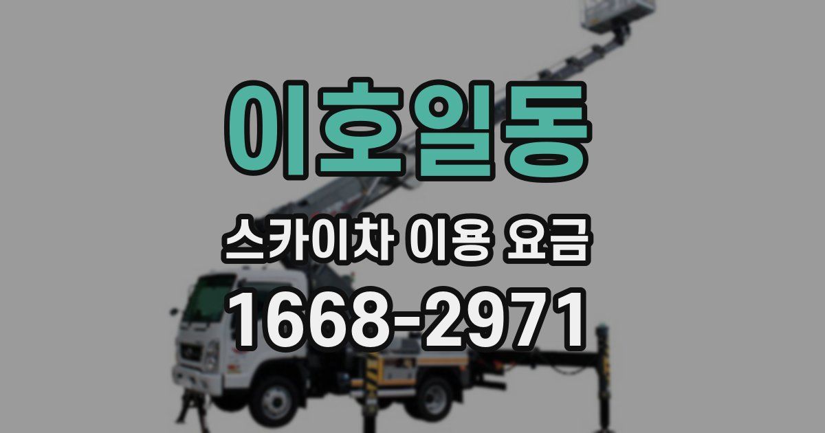 이호일동 스카이차 이용 요금