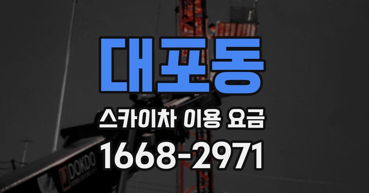 대포동 스카이차 이용 요금