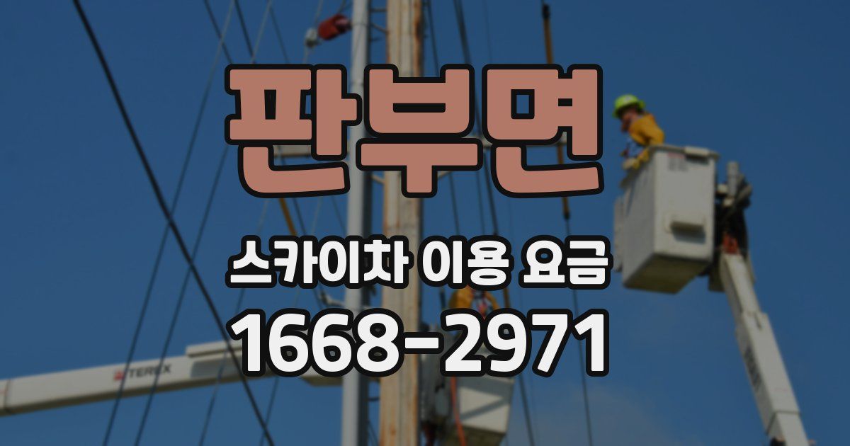 판부면 스카이차 이용 요금