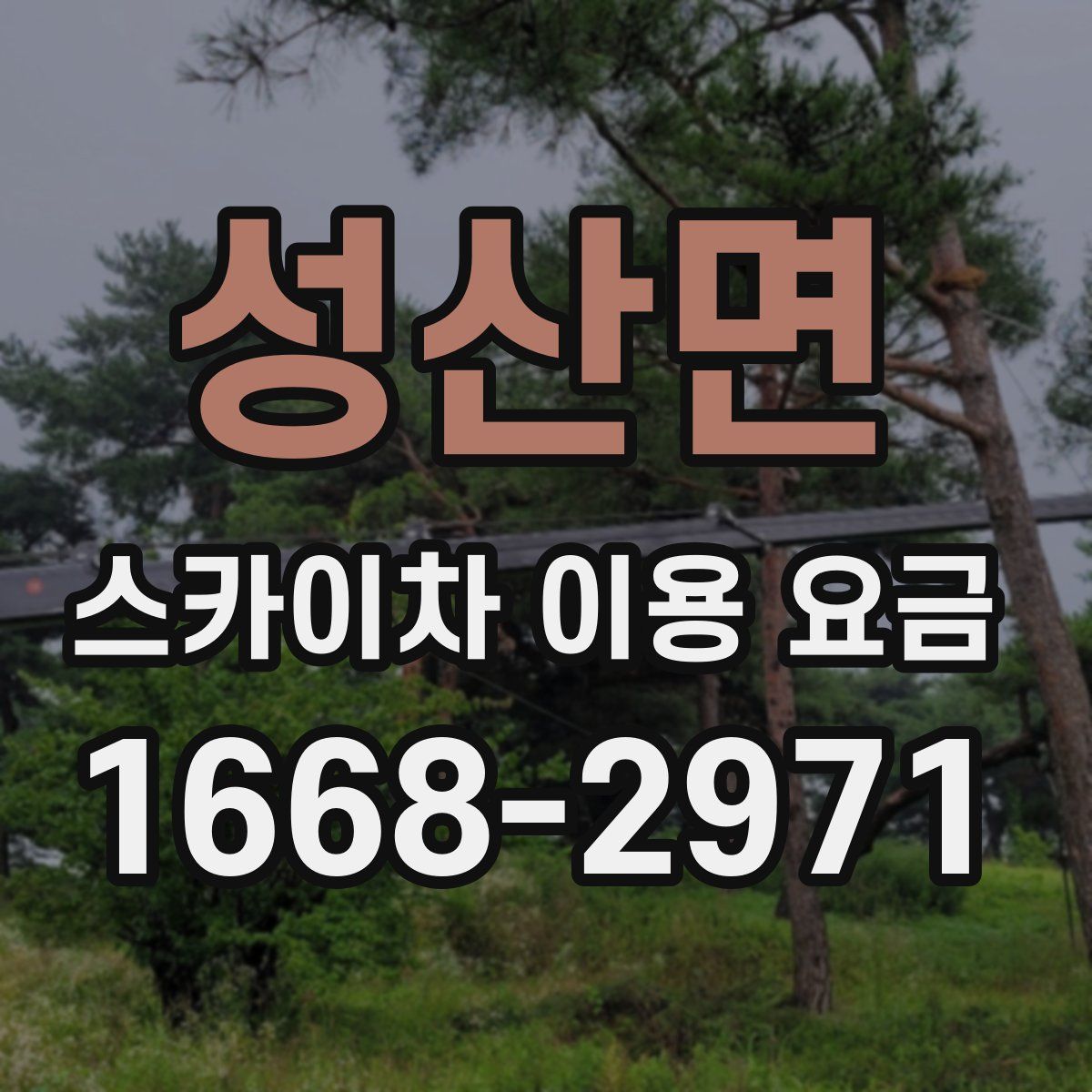 성산면 스카이차 이용 요금