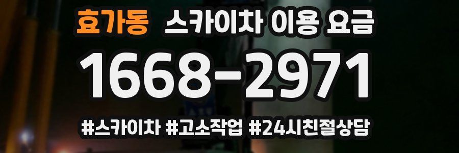 효가동 스카이차 이용 요금