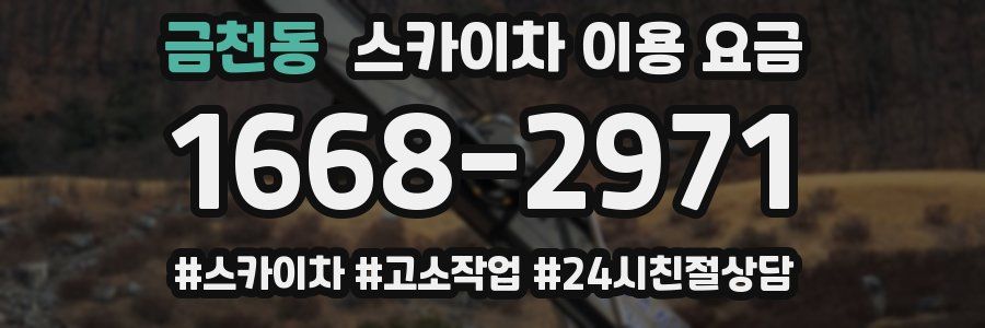 금천동 스카이차 이용 요금