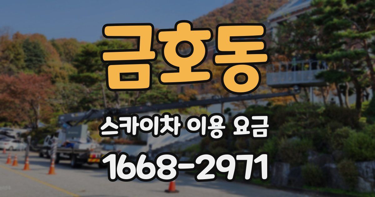 금호동 스카이차 이용 요금
