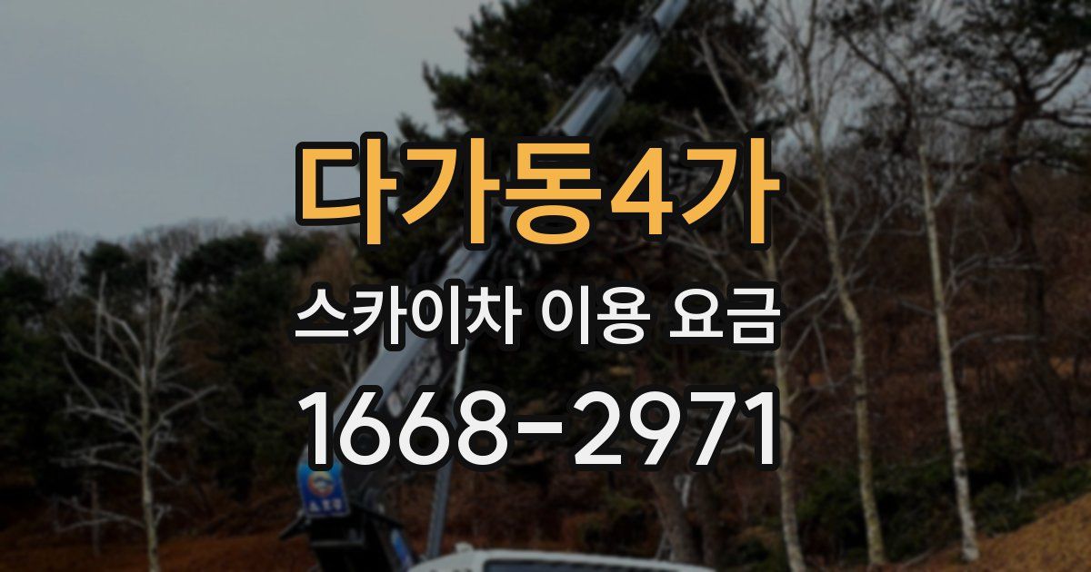 다가동4가 스카이차 이용 요금
