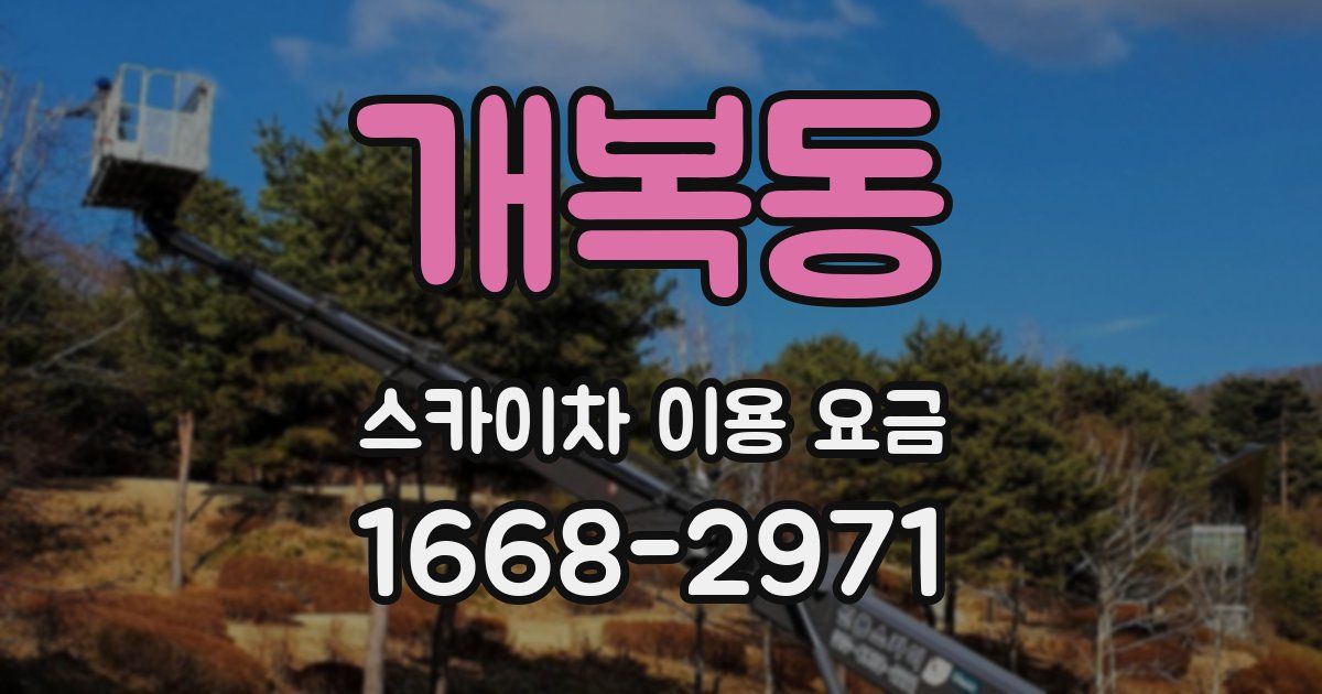 개복동 스카이차 이용 요금
