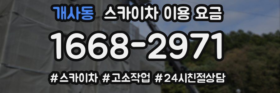 개사동 스카이차 이용 요금