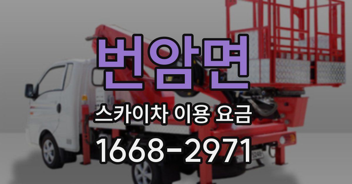 번암면 스카이차 이용 요금
