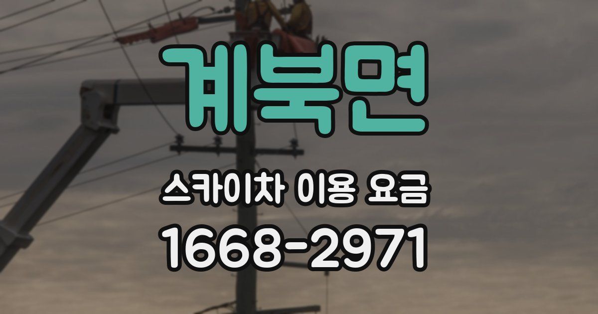 계북면 스카이차 이용 요금