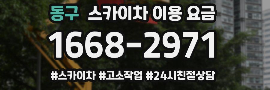 동구 스카이차 이용 요금
