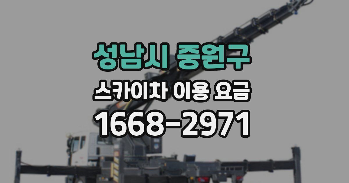 성남시 중원구 스카이차 이용 요금