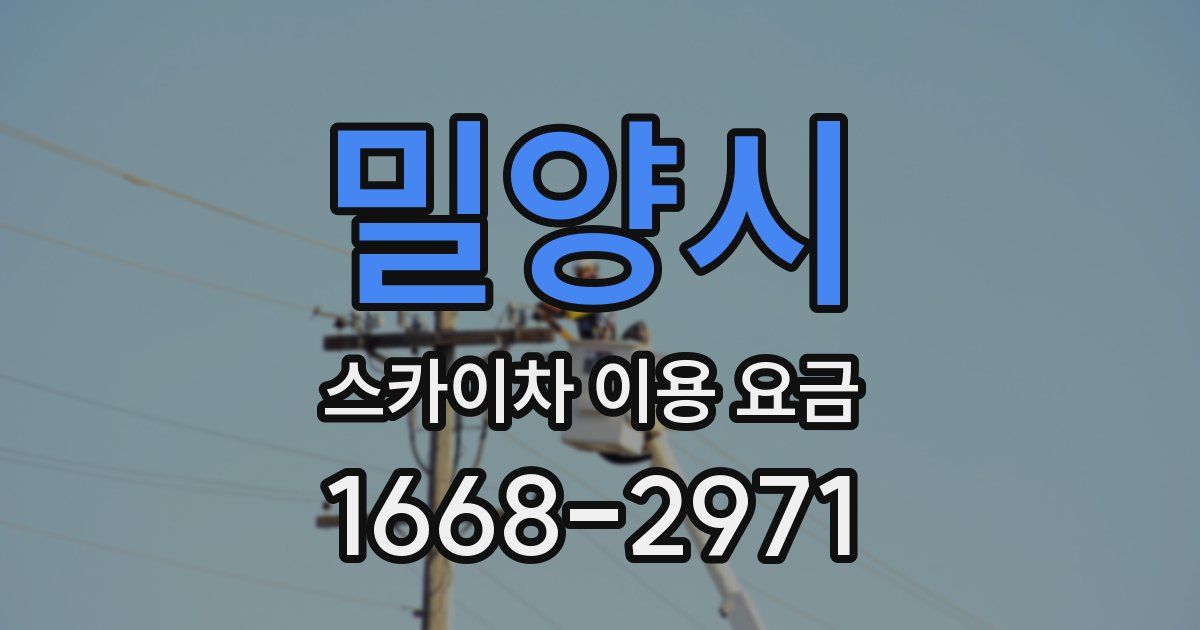 밀양시 스카이차 이용 요금