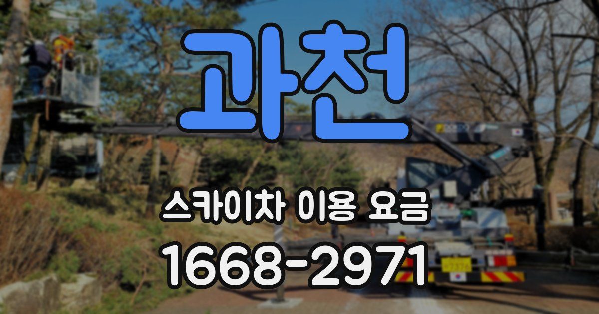 과천 스카이차 이용 요금