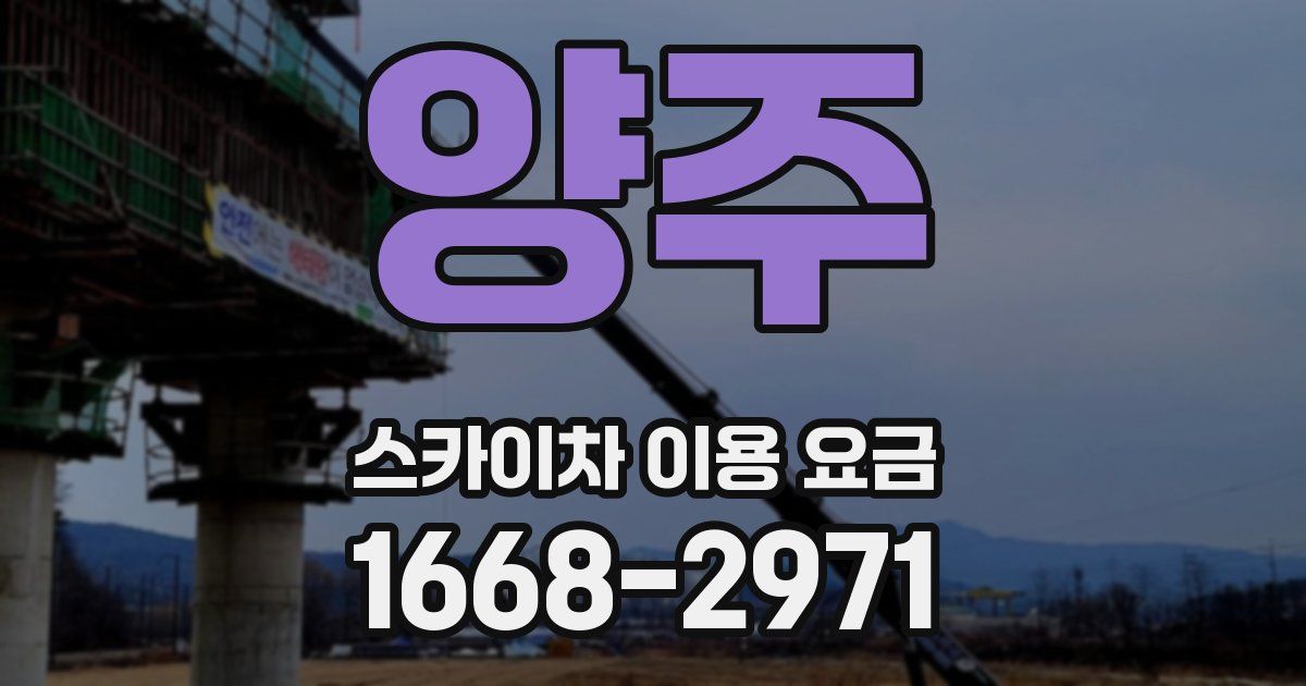 양주 스카이차 이용 요금