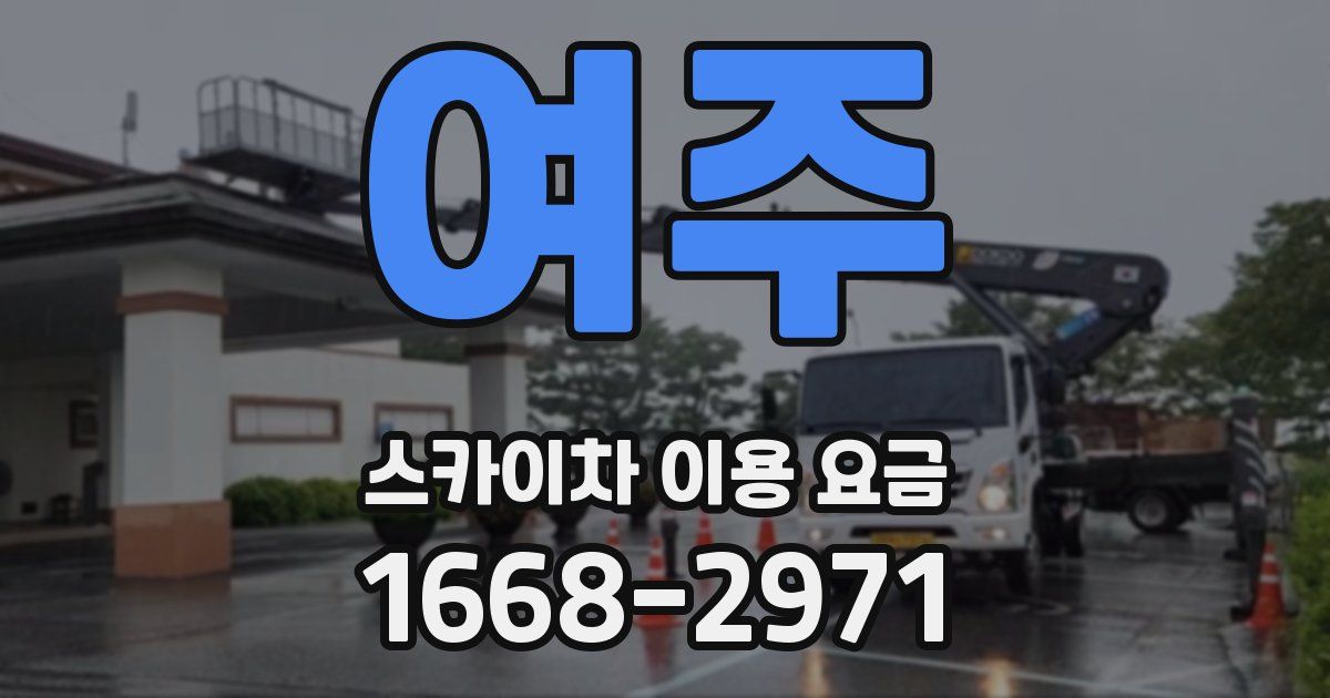 여주 스카이차 이용 요금