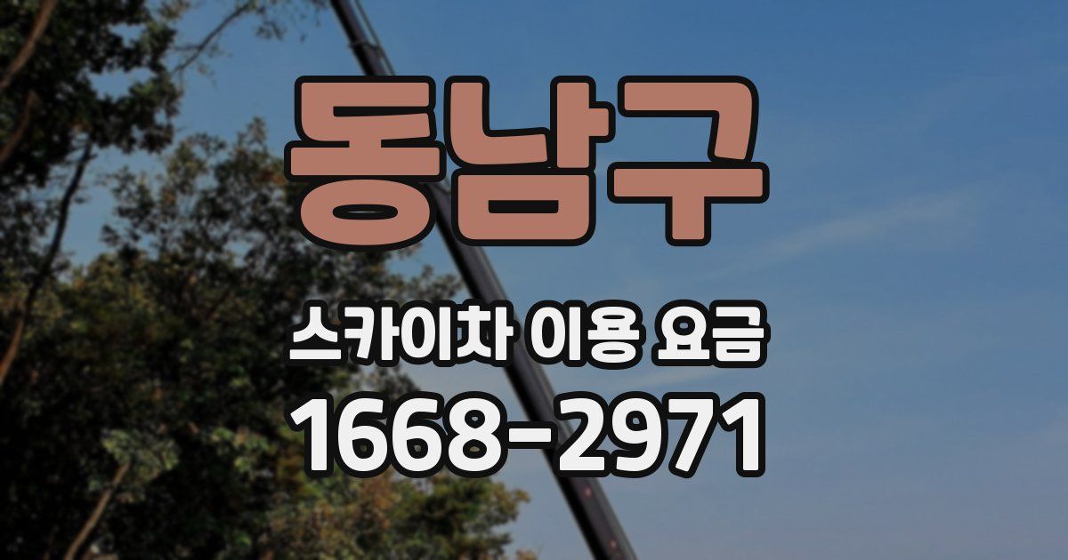 동남구 스카이차 이용 요금