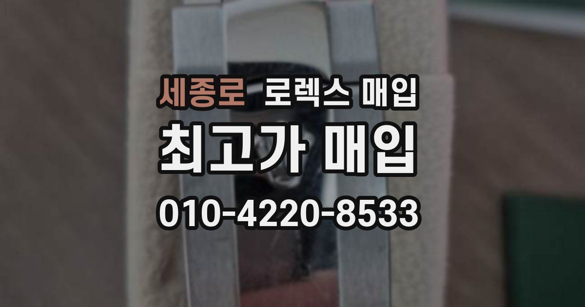 세종로 로렉스 매입