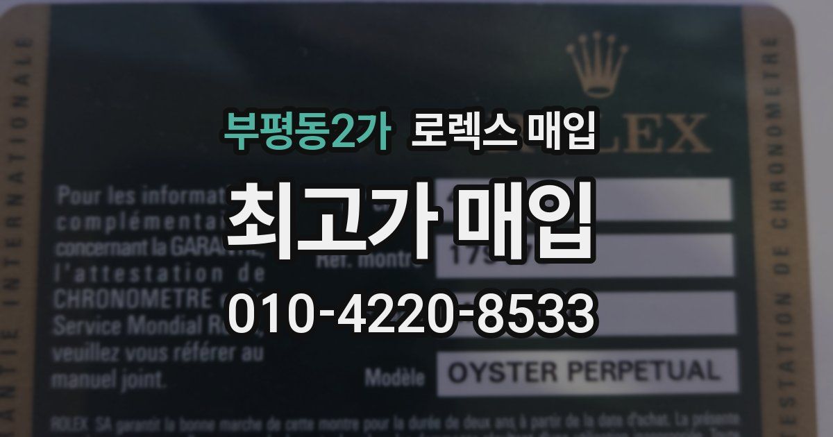 부평동2가 로렉스 매입